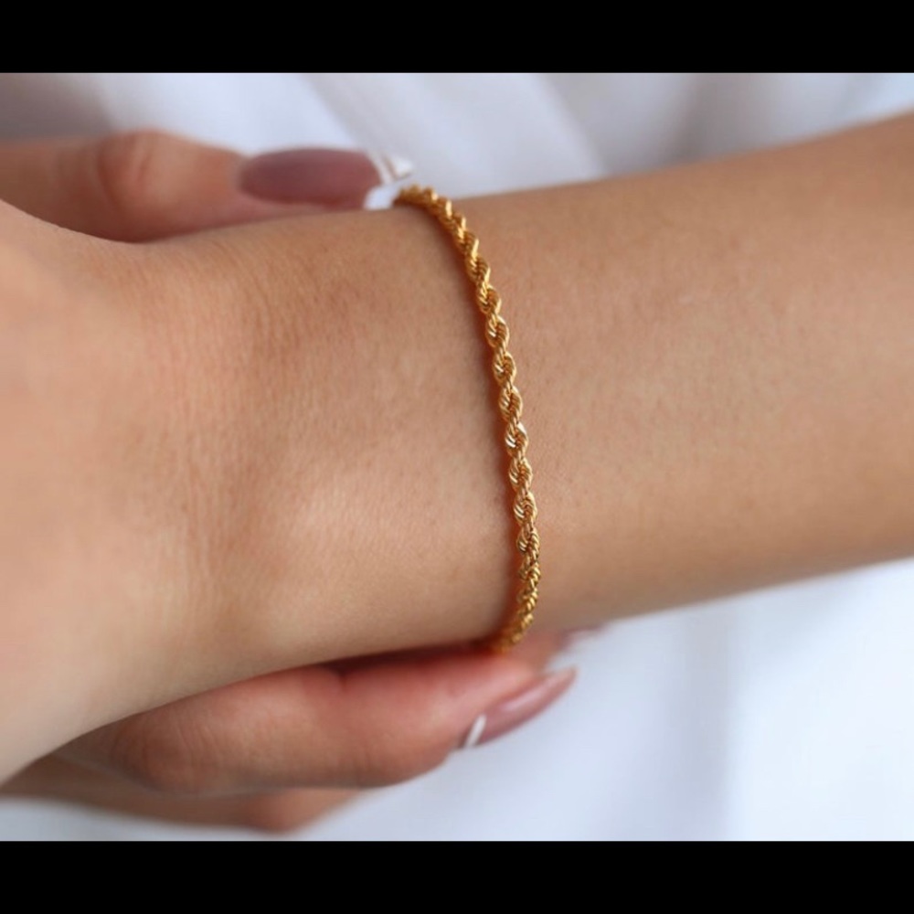 14k gold rope chain bracelet